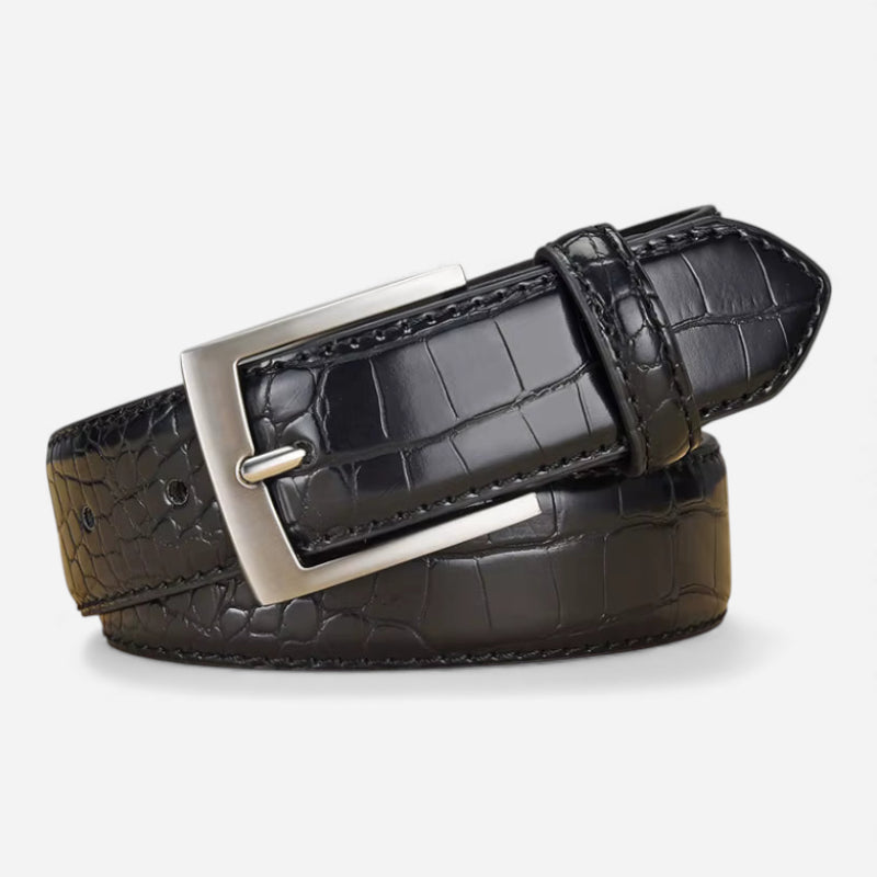 Ceinture Crocodile Noir Homme