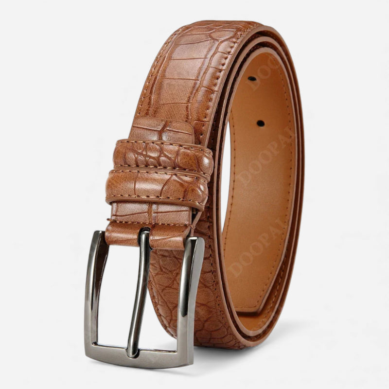 Ceinture Crocodile Homme Marron