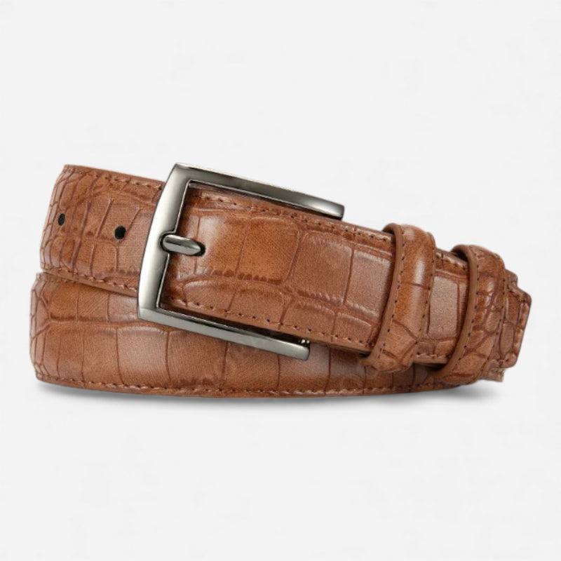 Ceinture Crocodile Homme Marron