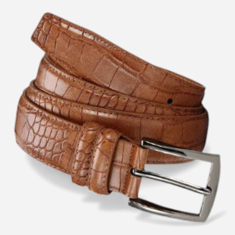 Ceinture Crocodile Homme Marron