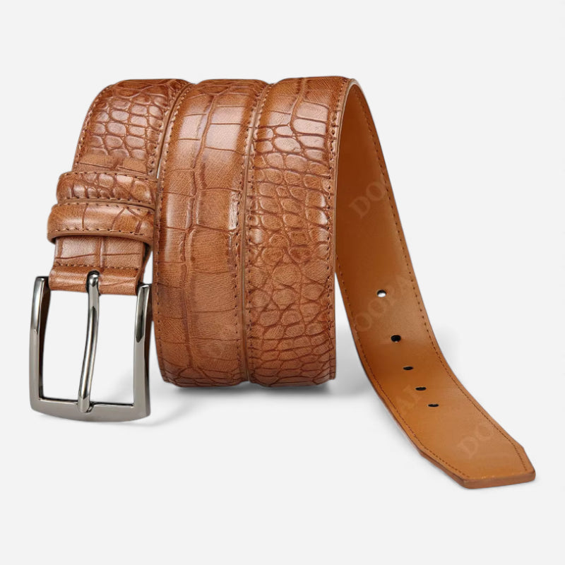 Ceinture Crocodile Homme Marron