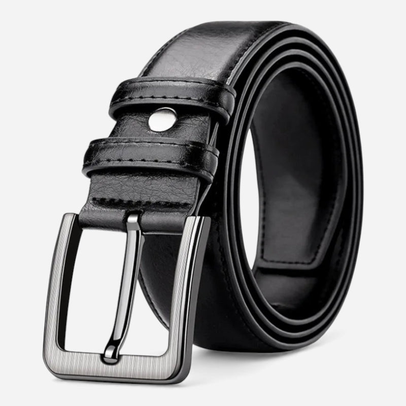 Ceinture Cuir Vernis Noir Homme