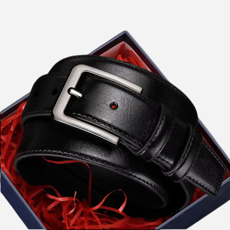 Ceinture Cuir Vernis Noir Homme