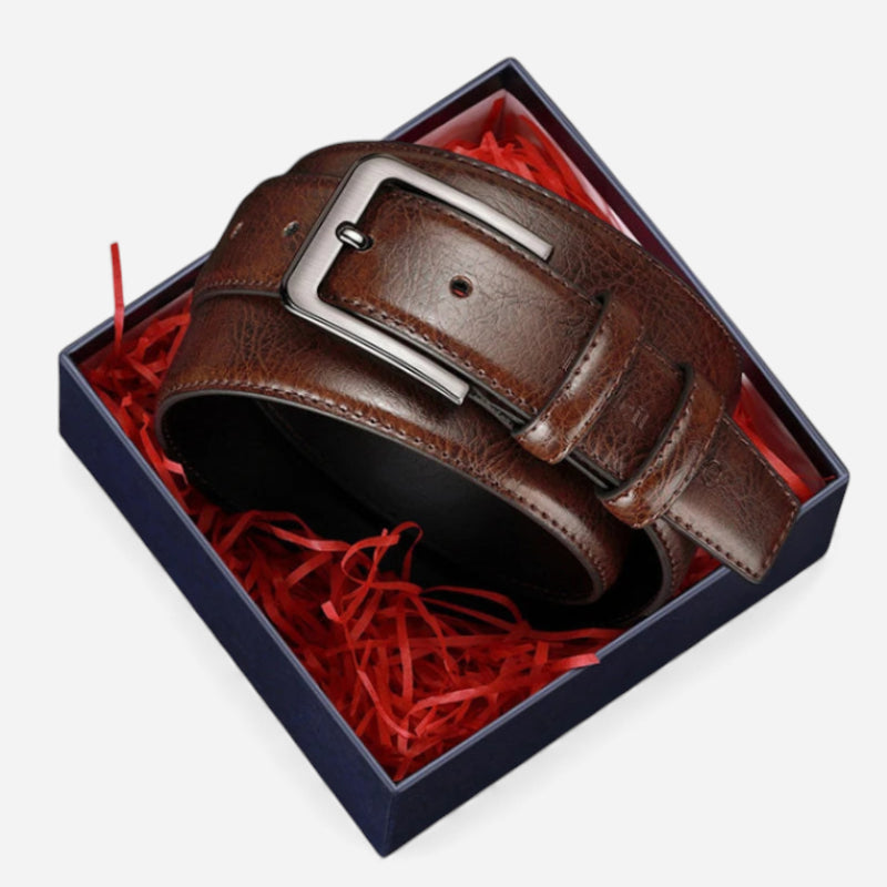 Ceinture Cuir Vernis Marron Homme