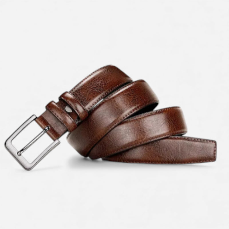 Ceinture Cuir Vernis Marron Homme