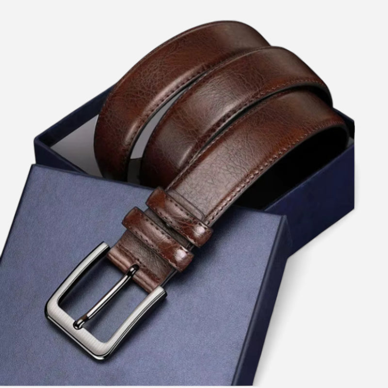 Ceinture Cuir Vernis Marron Homme