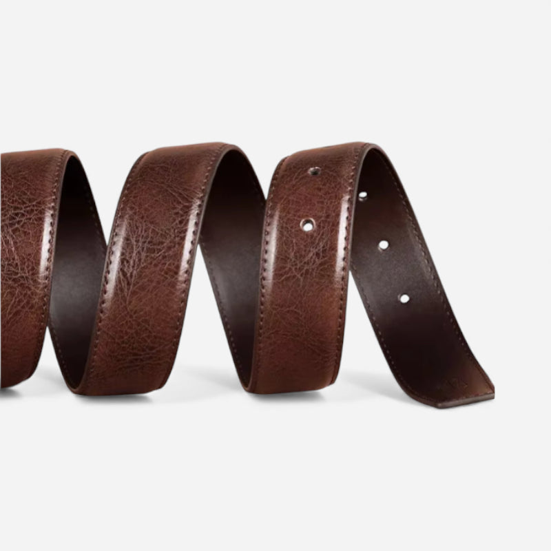 Ceinture Cuir Vernis Marron Homme