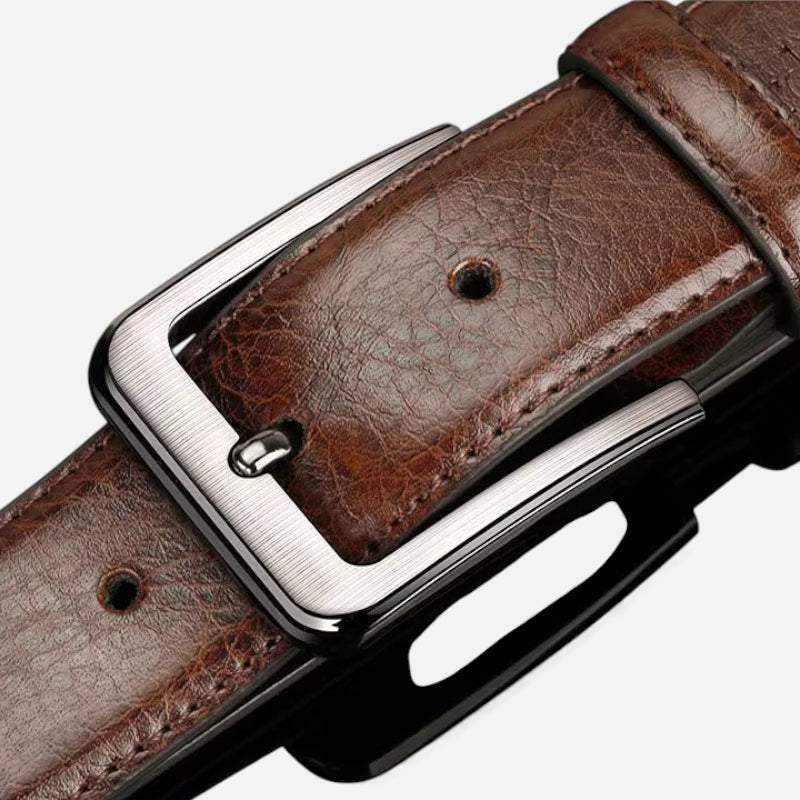 Ceinture Cuir Vernis Marron Homme