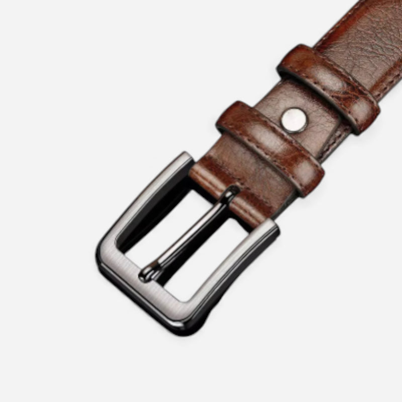 Ceinture Cuir Vernis Marron Homme