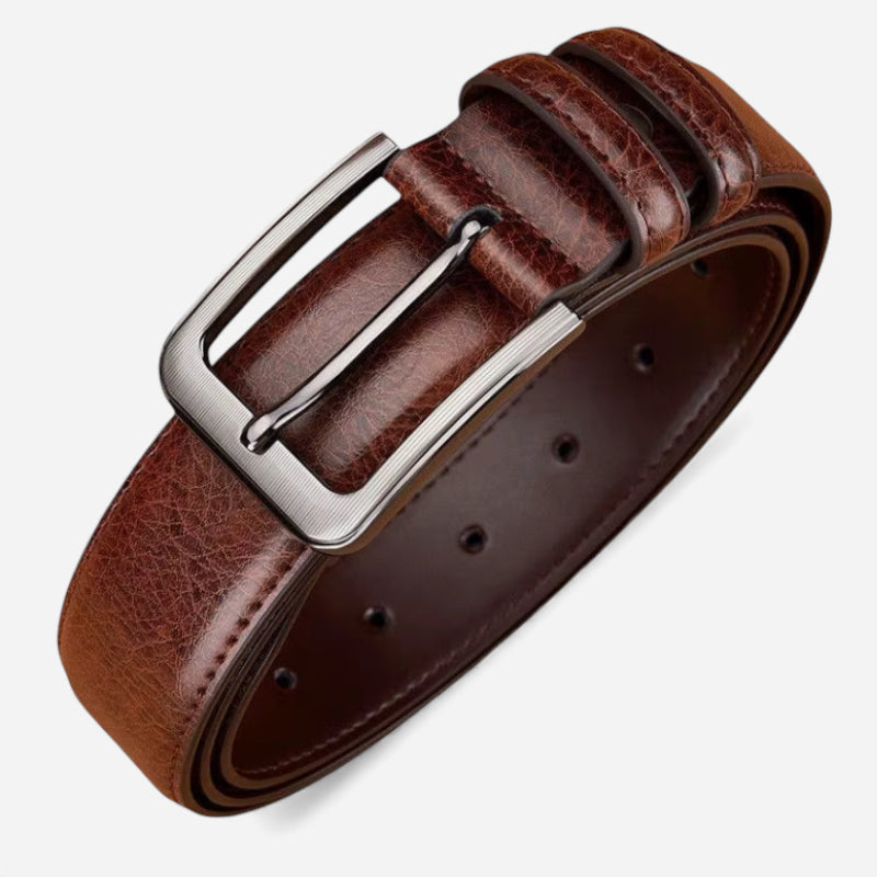 Ceinture Cuir Vernis Marron Homme