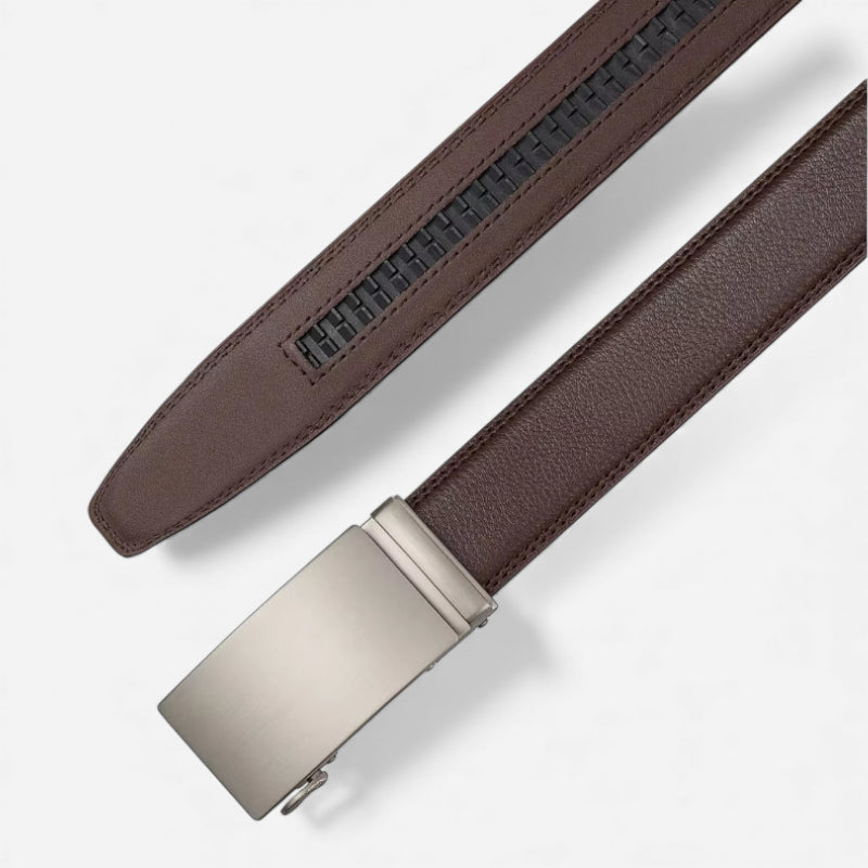 Ceinture Automatique Cuir Marron Foncé Homme