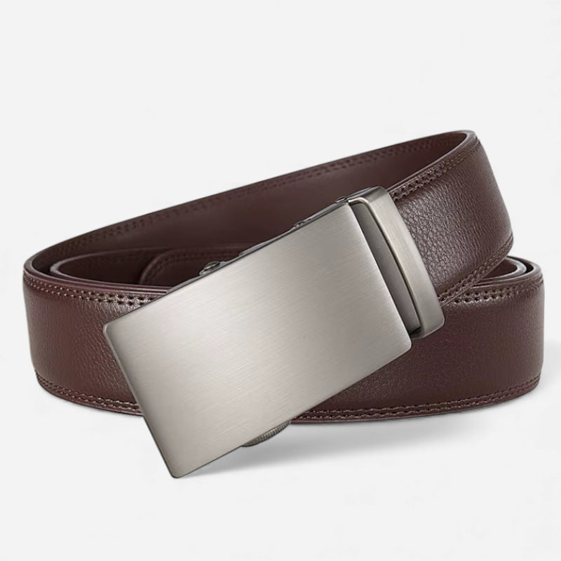 Ceinture Automatique Cuir Marron Foncé Homme