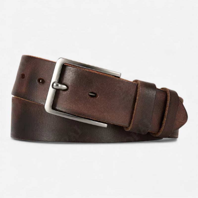 Ceinture Premium En Cuir Véritable Marron De Luxe