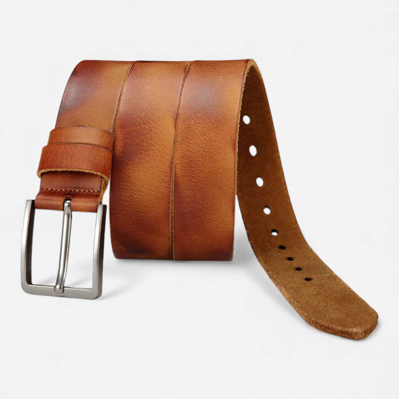 Ceinture Premium En Cuir Véritable Camel De Luxe Homme
