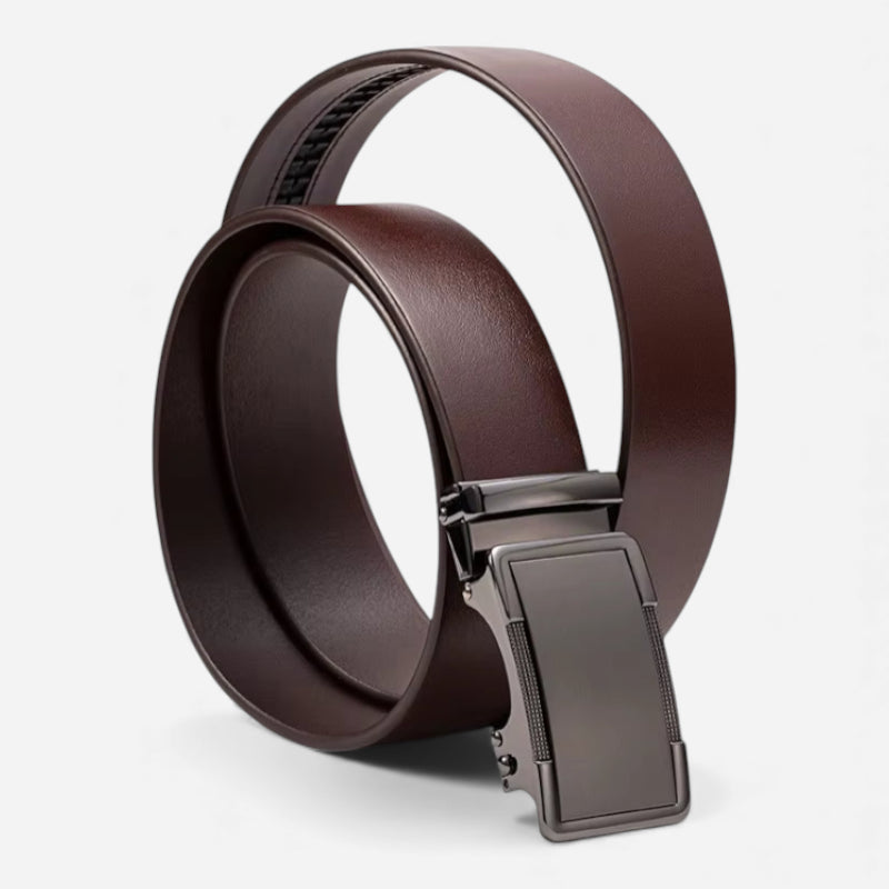 Ceinture Cuir Véritable Premium Bordeaux Foncé Homme