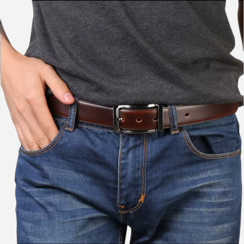 Ceinture Homme Cuir Réversible Noir Marron - Réversible 2 en 1