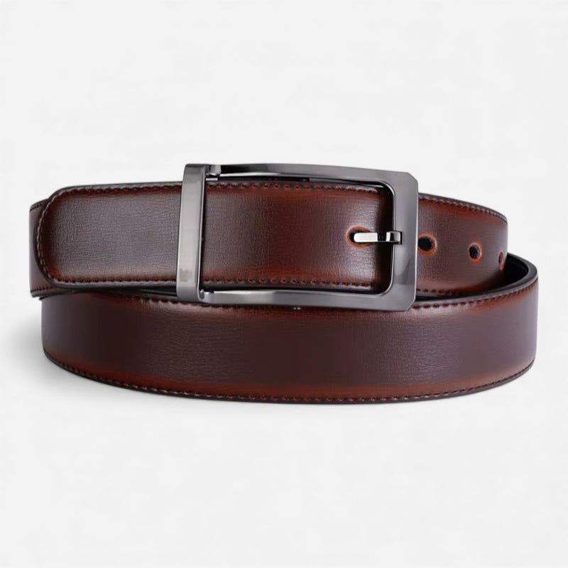 Ceinture Cuir Réversible Noir Marron - Réversible 2 en 1
