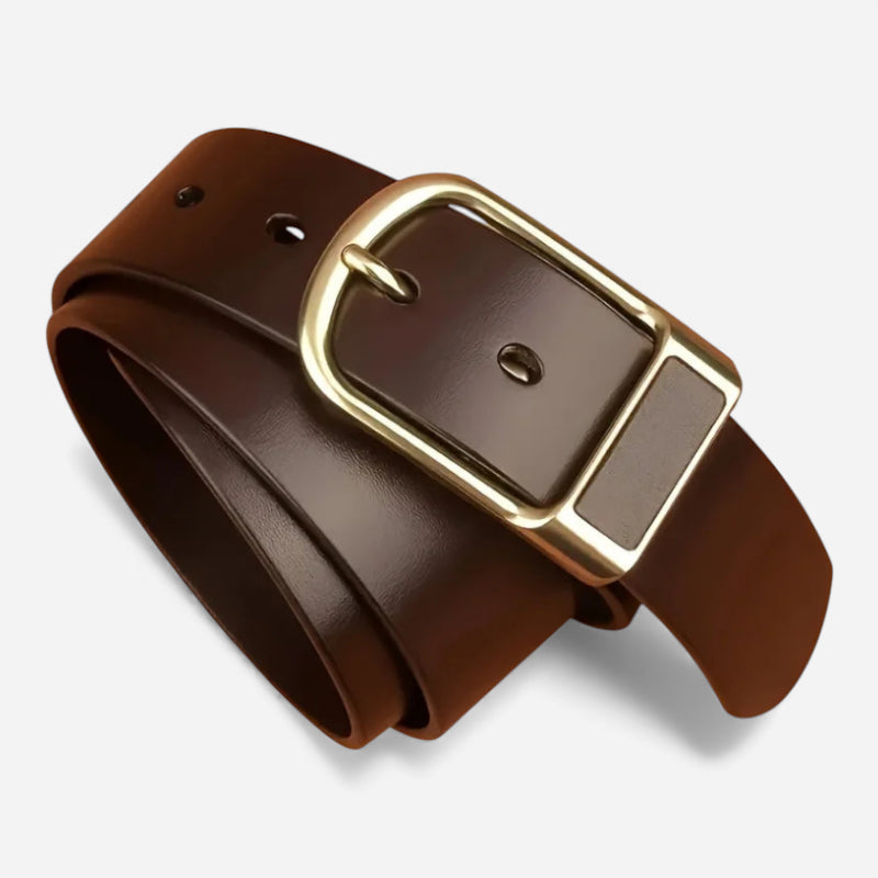 Ceinture Cuir Homme Boucle Dorée