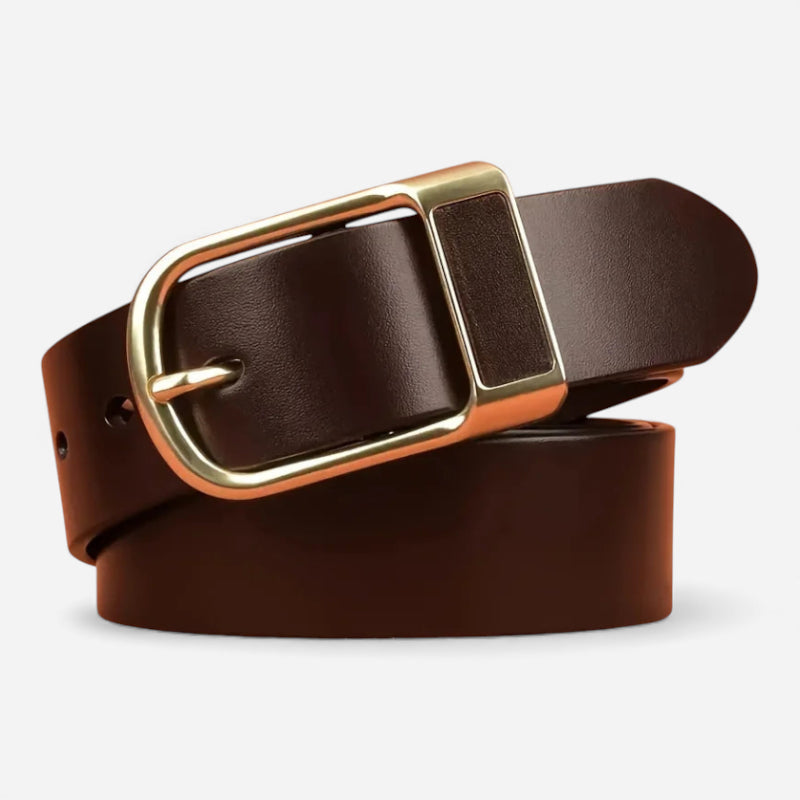 Ceinture Cuir Homme Boucle Dorée