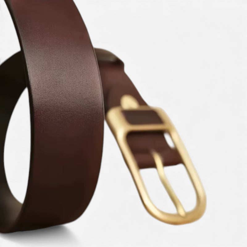 Ceinture Cuir Homme Boucle Dorée