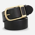 Ceinture Cuir Noir Boucle Dorée Homme