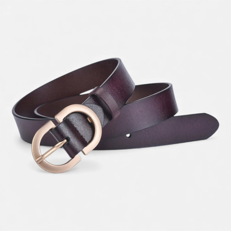 Ceinture Cuir Bordeaux Femme