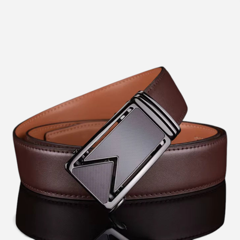 Ceinture Cuir Marron Très Foncé Automatique Homme