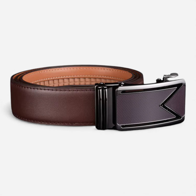 Ceinture Cuir Marron Très Foncé Automatique Homme