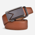 Ceinture Cuir Marron Lisse Automatique Homme