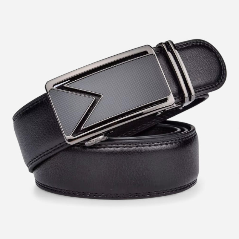 Ceinture Cuir Texturé Noir Automatique Homme