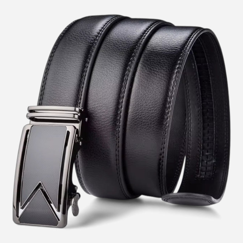 Ceinture Cuir Texturé Noir Automatique Homme
