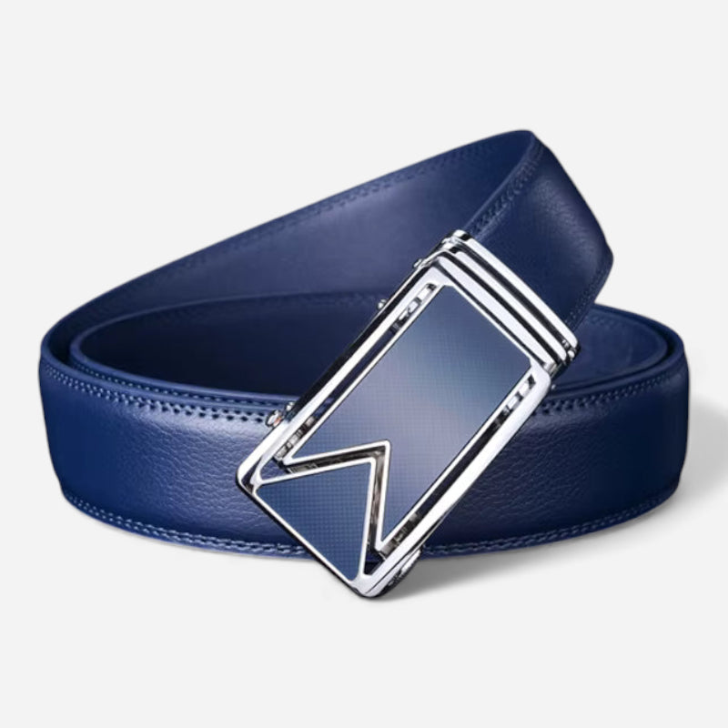 Ceinture Cuir Bleu Marine Homme