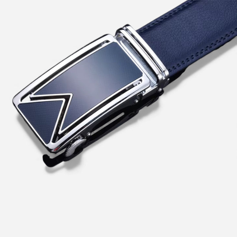 Ceinture Cuir Bleu Marine Homme