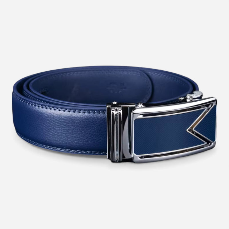 Ceinture Cuir Bleu Marine Homme