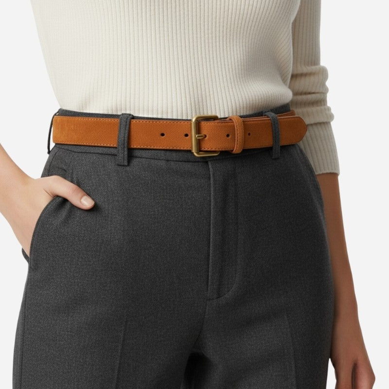 Ceinture Camel Daim Femme