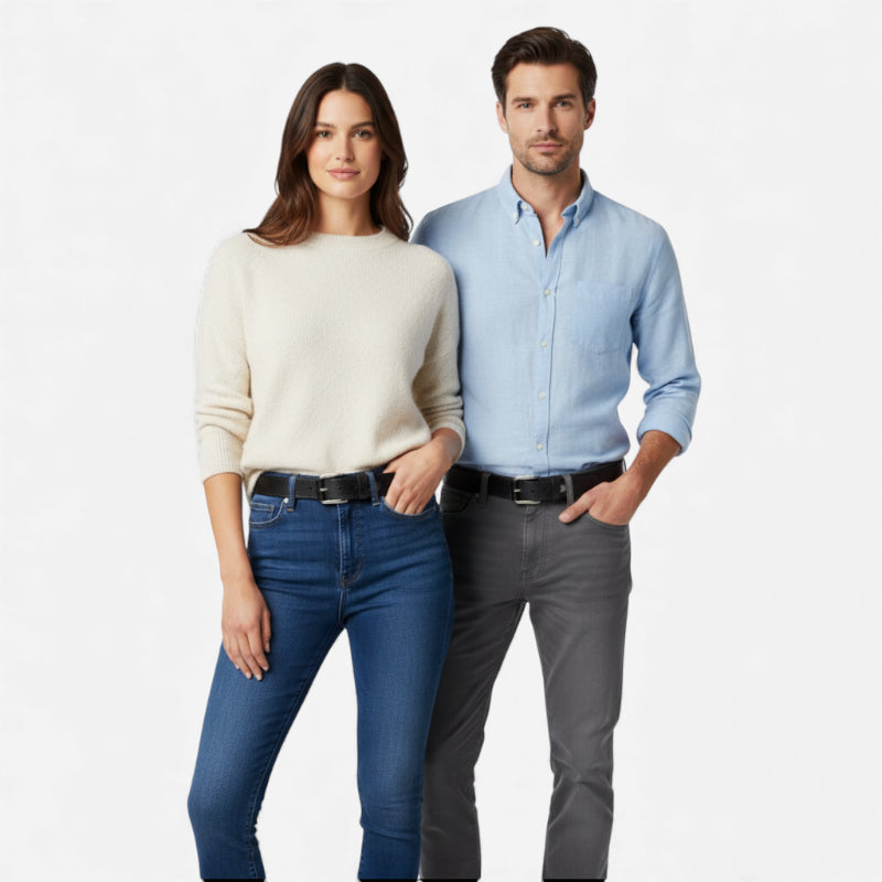 Ceinture Homme & Femme Cuir Noir Luxe