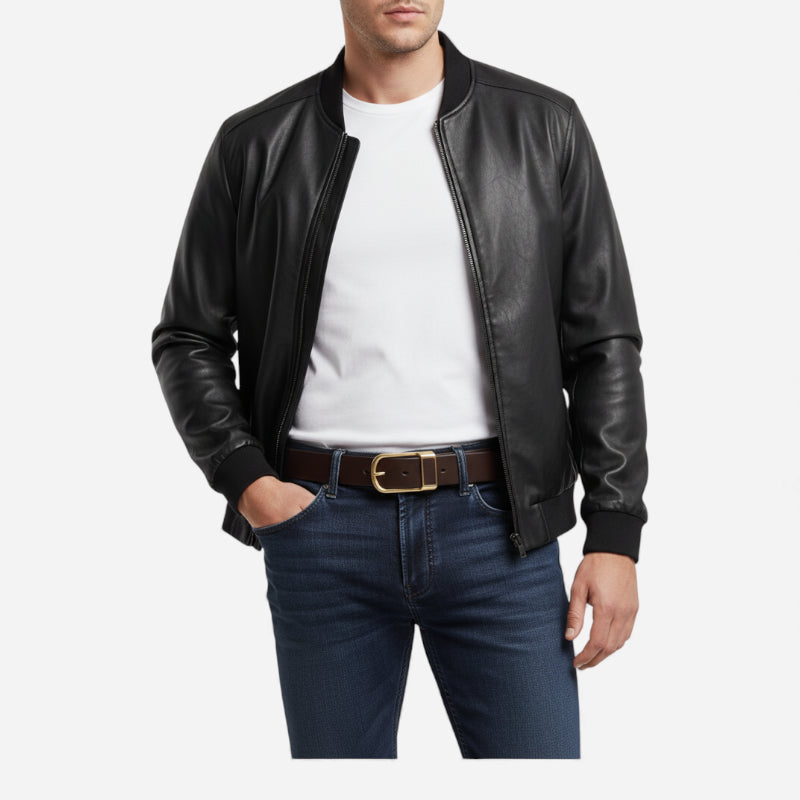 Ceinture Cuir Homme Boucle Dorée