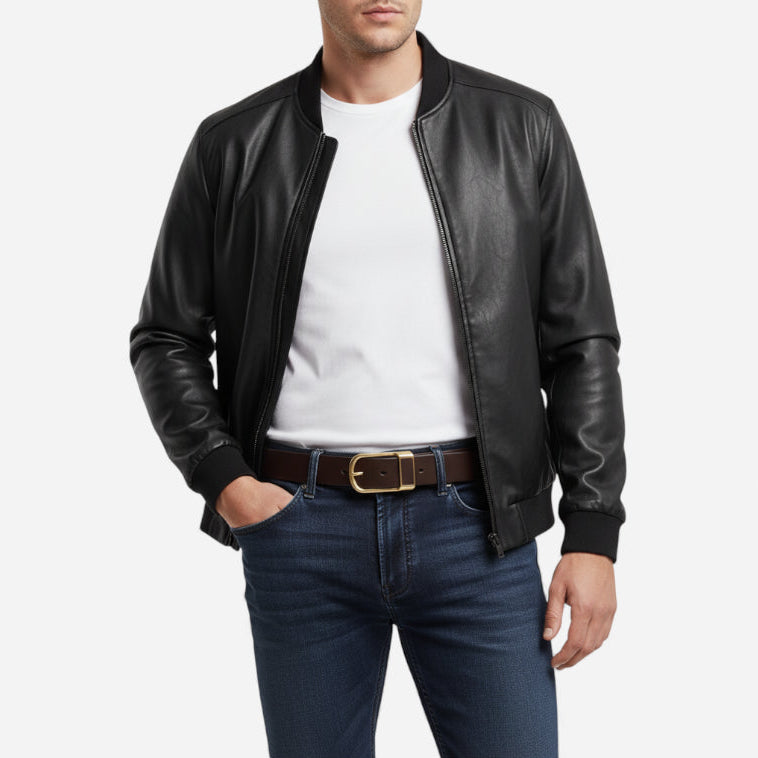 Ceinture Cuir Homme Boucle Dorée