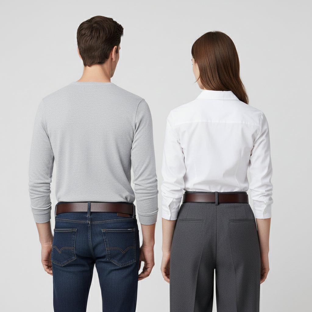 Ceinture Cuir Marron Foncé Unisexe