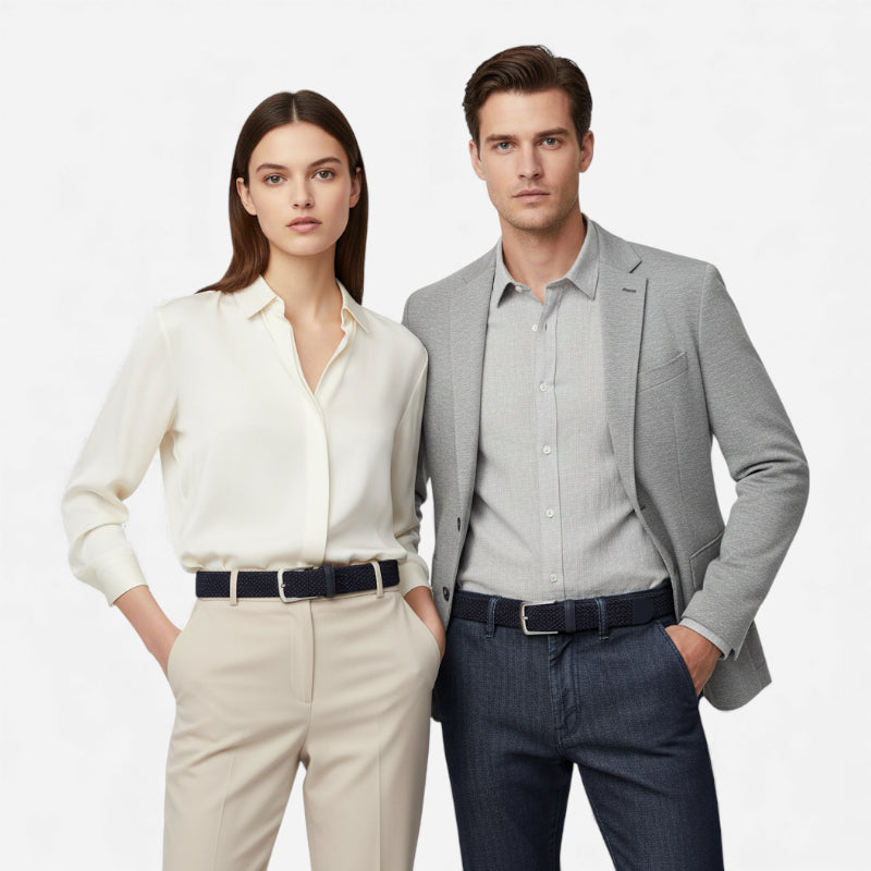 Ceinture Tressée Bleu Marine Foncé