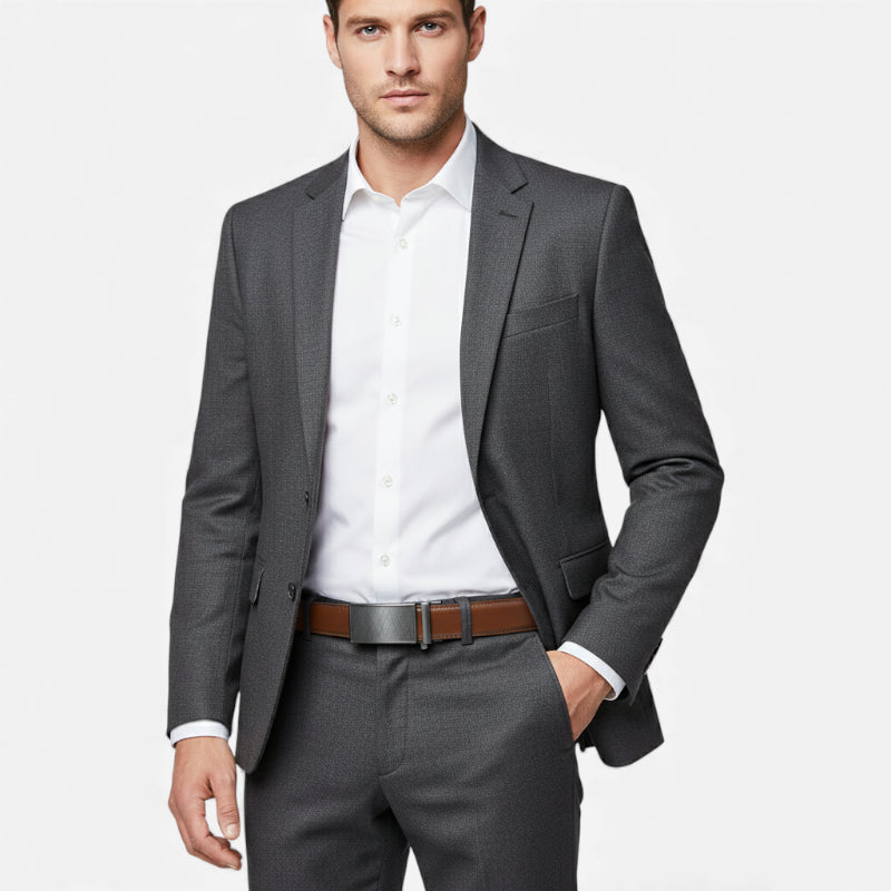 Ceinture Cuir Marron Foncé Automatique Homme