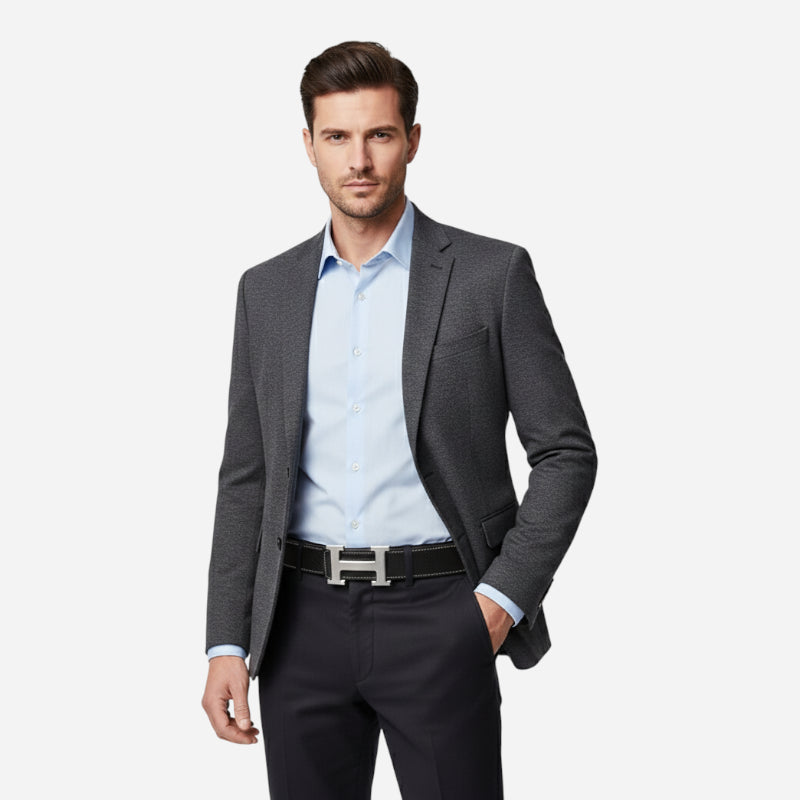 Ceinture Cuir Noir Boucle H