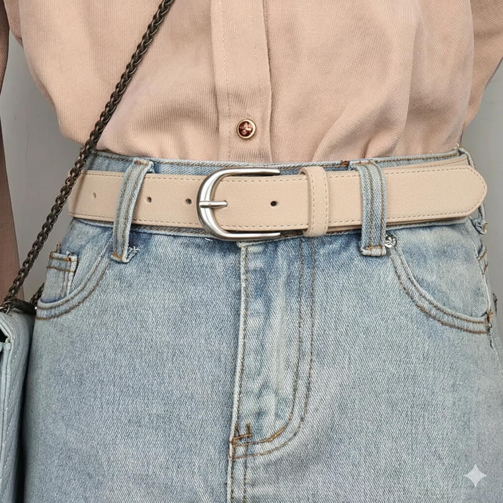 Ceinture Daim Beige Femme
