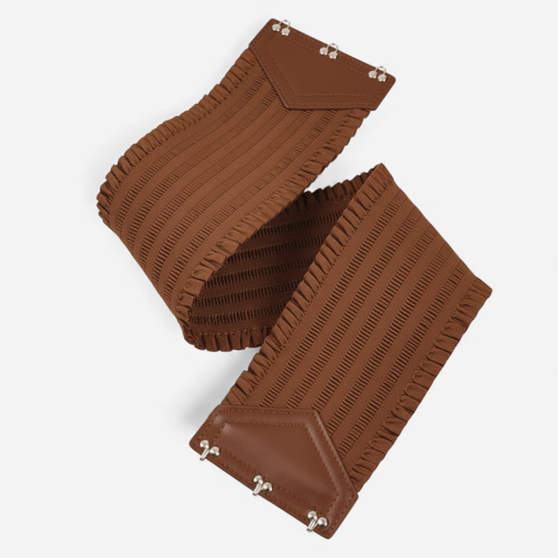 Ceinture Elastique Taille Haute Marron