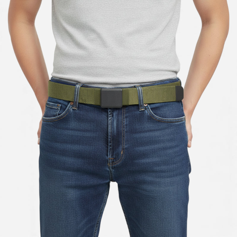 Ceinture En Toile Tactique Vert Boucle Automatique