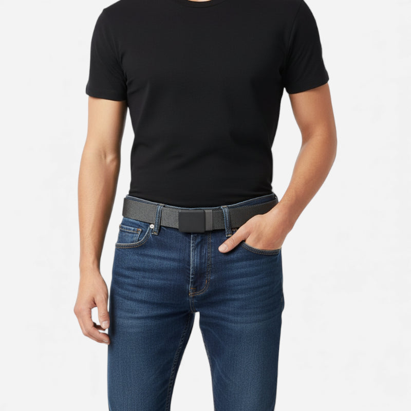 Ceinture En Toile Tactique Gris Boucle Automatique