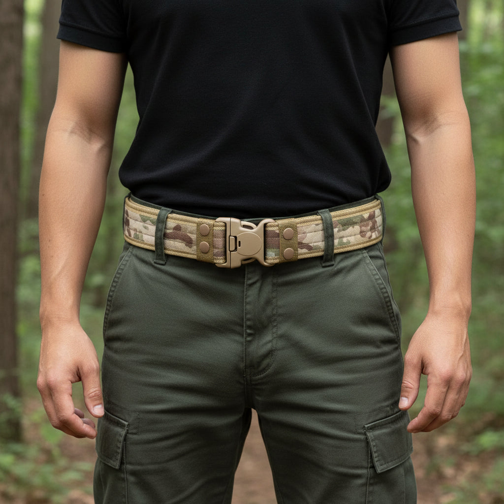 Ceinture Militaire Tactique Tissu Elastique Combat Homme