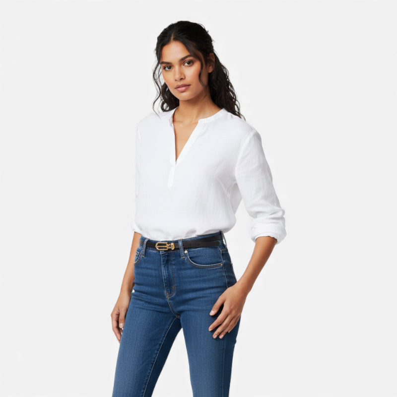 Ceinture Fine Noire Boucle Doré