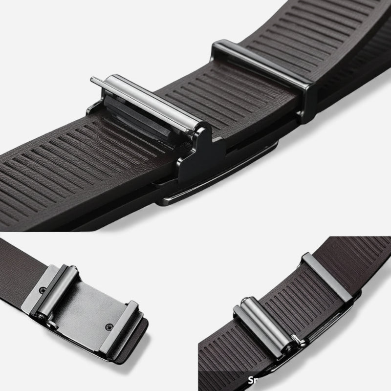 Ceinture Cuir Véritable Noir Costume Boucle Bleu Blanc Rouge