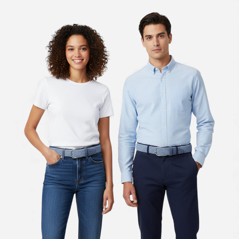 Ceinture Tressée Bleue